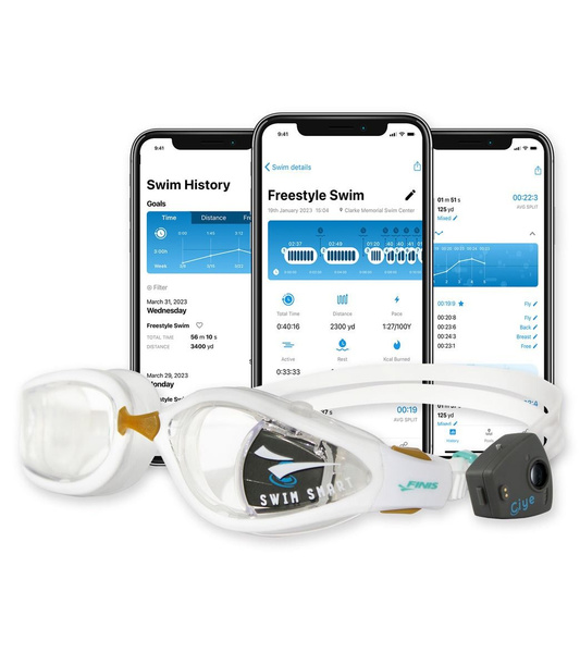 Умные очки для плавания в Открытой Воде Finis Smart Goggle Max Clear ...