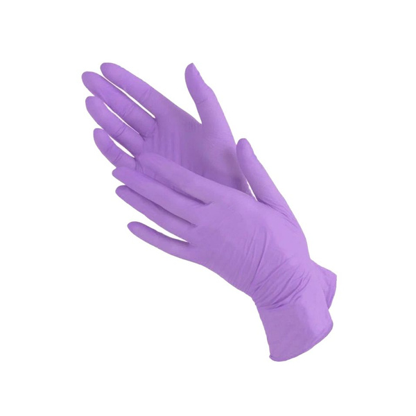 Перчатки нитриловые одноразовые Медицина Vinyl gloves, сиреневый, S 100 ...