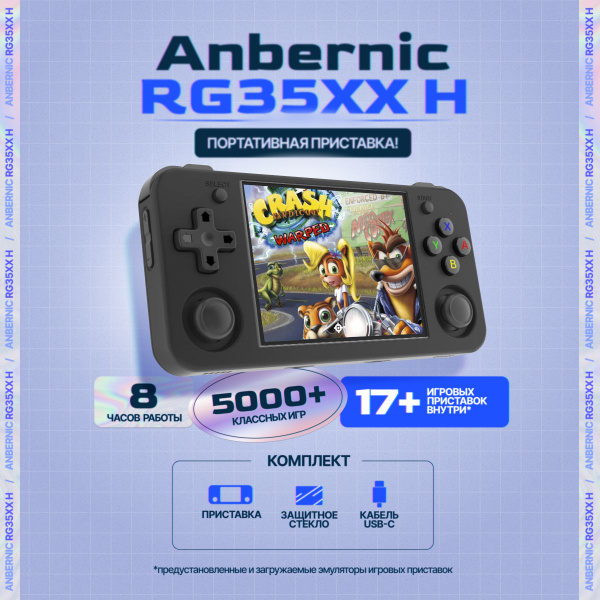 Игровая портативная приставка Anbernic RG35XX H 2024 черная - купить с ...
