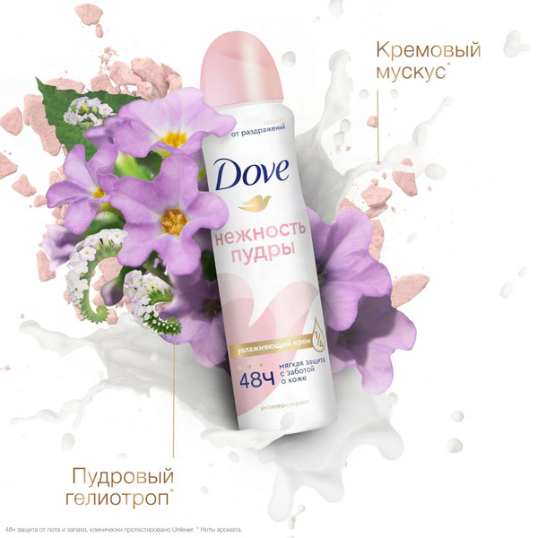 Женский дезодорант-антиперспирант спрей Dove Нежность пудры, 150мл ...