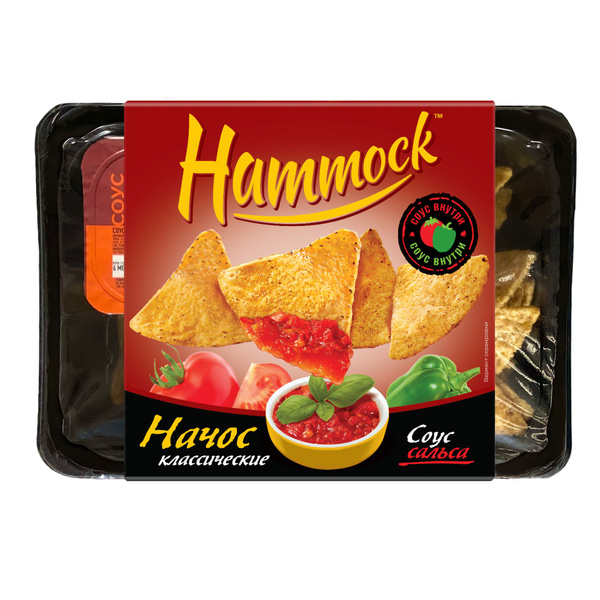 Чипсы кукурузные Hammock "Оригинальные" с вложением соуса "Острый ...