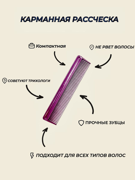 Расческа гребень для волос 12,5 см - купить с доставкой по выгодным ...