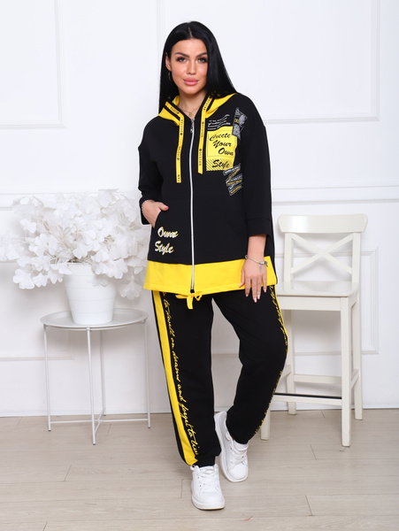 Костюм классический Женский COOL LOOK Спортивный желтый, размер 62 ...