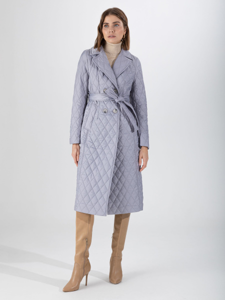 Пальто RAVETTI, Демисезон, размер 52, цвет светло-серый, Нейлон ...