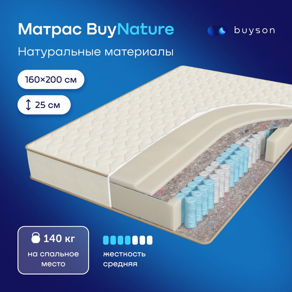 Матрас buyson buyfit независимые пружины 200х160 см