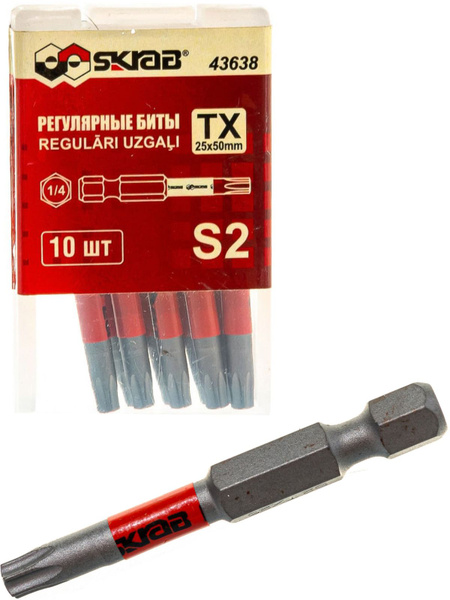 Набор торсионных бит Skrab 43638 T 25 x 50 мм. / 10 шт. купить на OZON ...