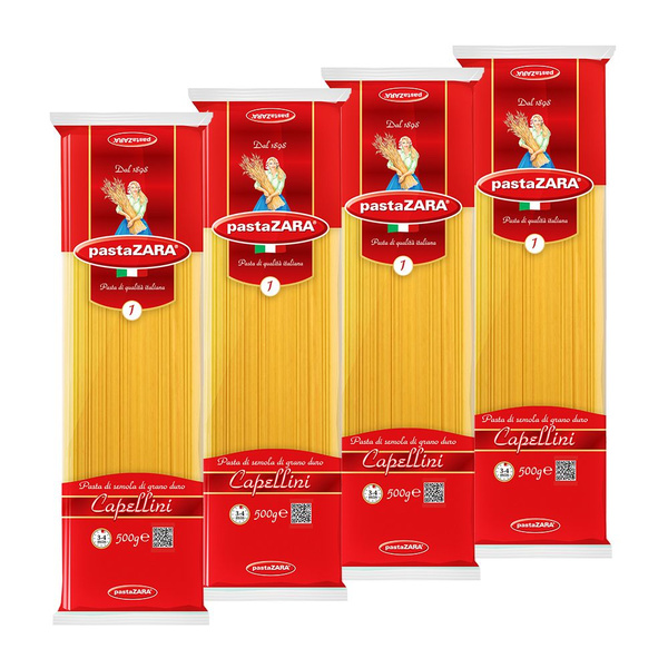 Макароны Pasta Zara №001 Спагетти капеллини, 500 гр.* 4 пачки - купить ...