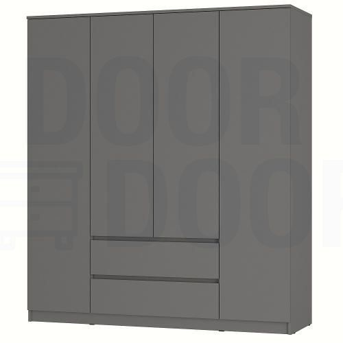 Шкаф распашной DoorDoor Шкаф для одежды и белья Atel ШК-13, графит, 160 ...