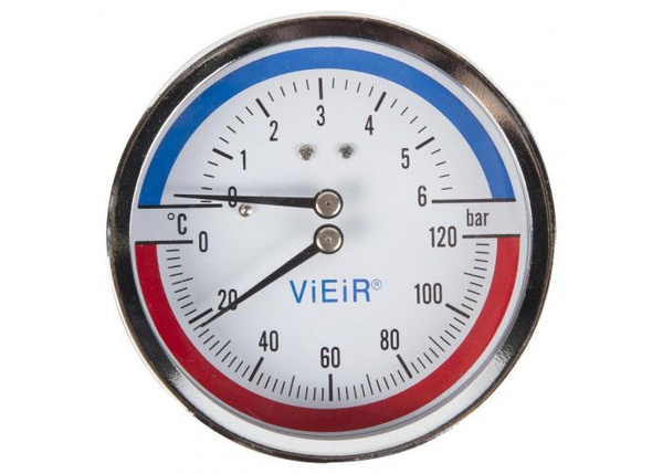 Термоманометр 1/2" 120 C 6 bar горизонтальный VIEIR YF6 купить на OZON ...