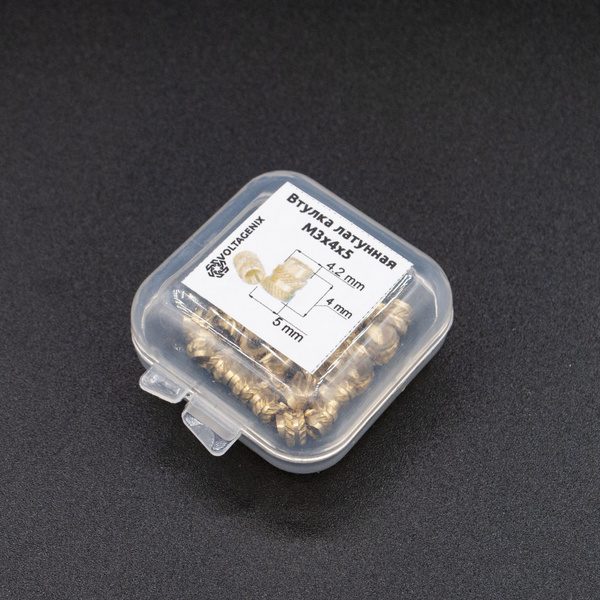 Втулка резьбовая латунная М3х4х5 (25 штук) купить на OZON по низкой ...