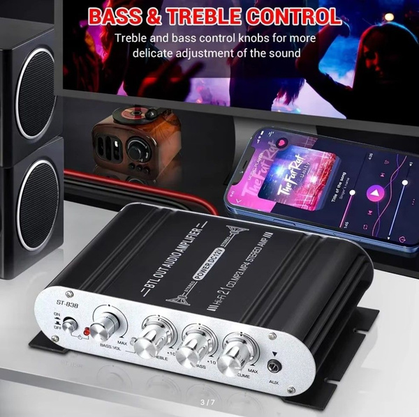Аудио усилитель ST-838. 2+1 канала. HIFI, усилитель звука. купить на ...