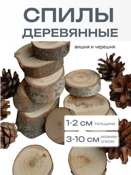 Спилы дерева для декора и творчества, 10 шт. купить на OZON по низкой ...
