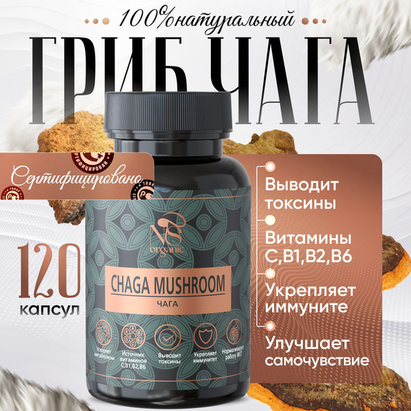 Чага березовая натуральная, в капсулах 120 шт. по 500 мг. купить на ...