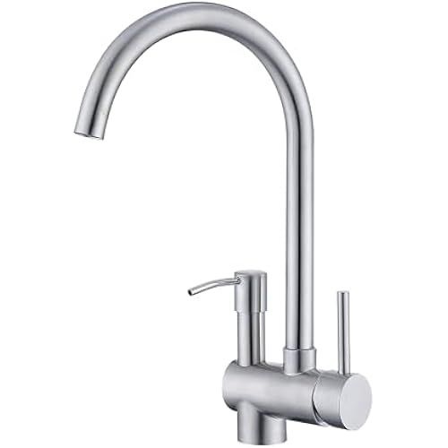 Кухонный смеситель Trysea Modern из матовой нержавеющей стали с ...