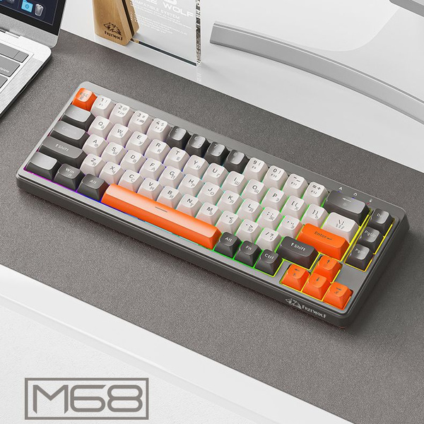 Клавиатура для компьютера беспроводная игровая с подсветкой Wolf M68 ...