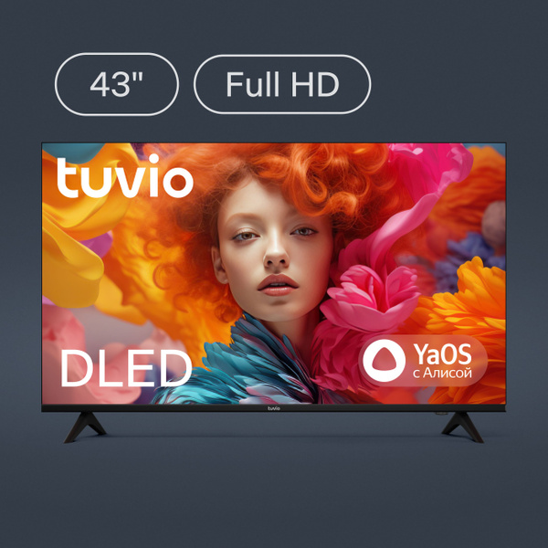Tuvio Телевизор DLED Frameless на платформе YaOS, TD43FFBSV1 43" Full ...