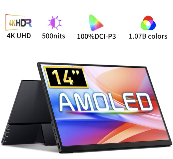 VCHANCE 14" Монитор Портативный 4K OLED 3840x2400, 60 Гц, черный купить ...