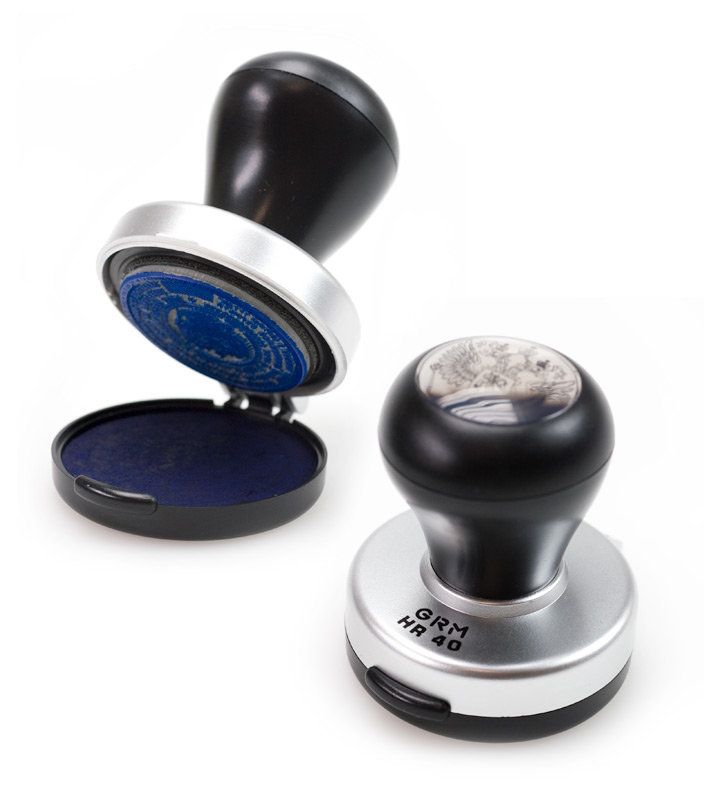 GRM HR40 ручная оснастка для печати с штемпельной подушкой (диаметр печати 40 мм.), Жёлтый