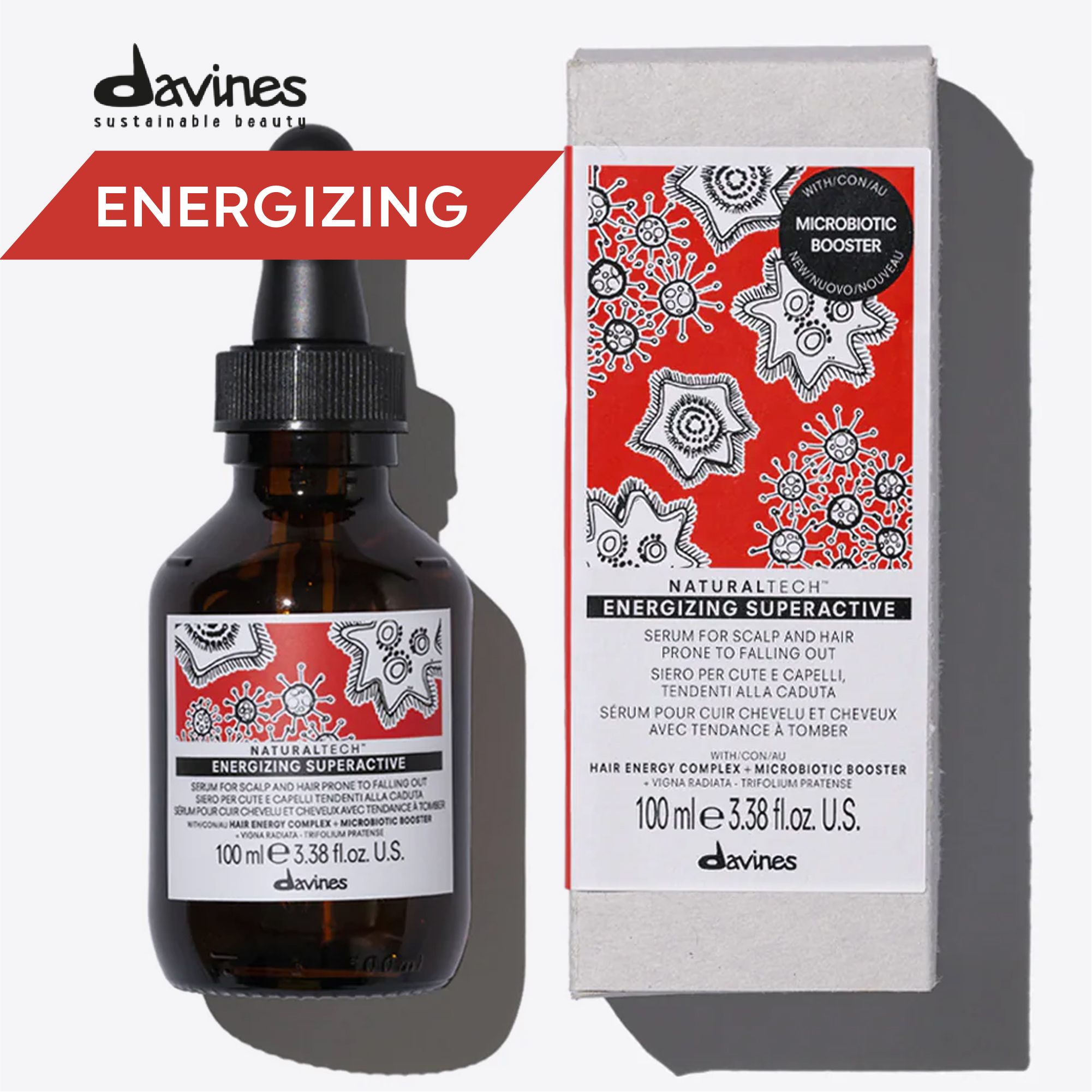 Davines NT Energizing Профессиональная энергетическая суперактивная сыворотка для волос, Италия