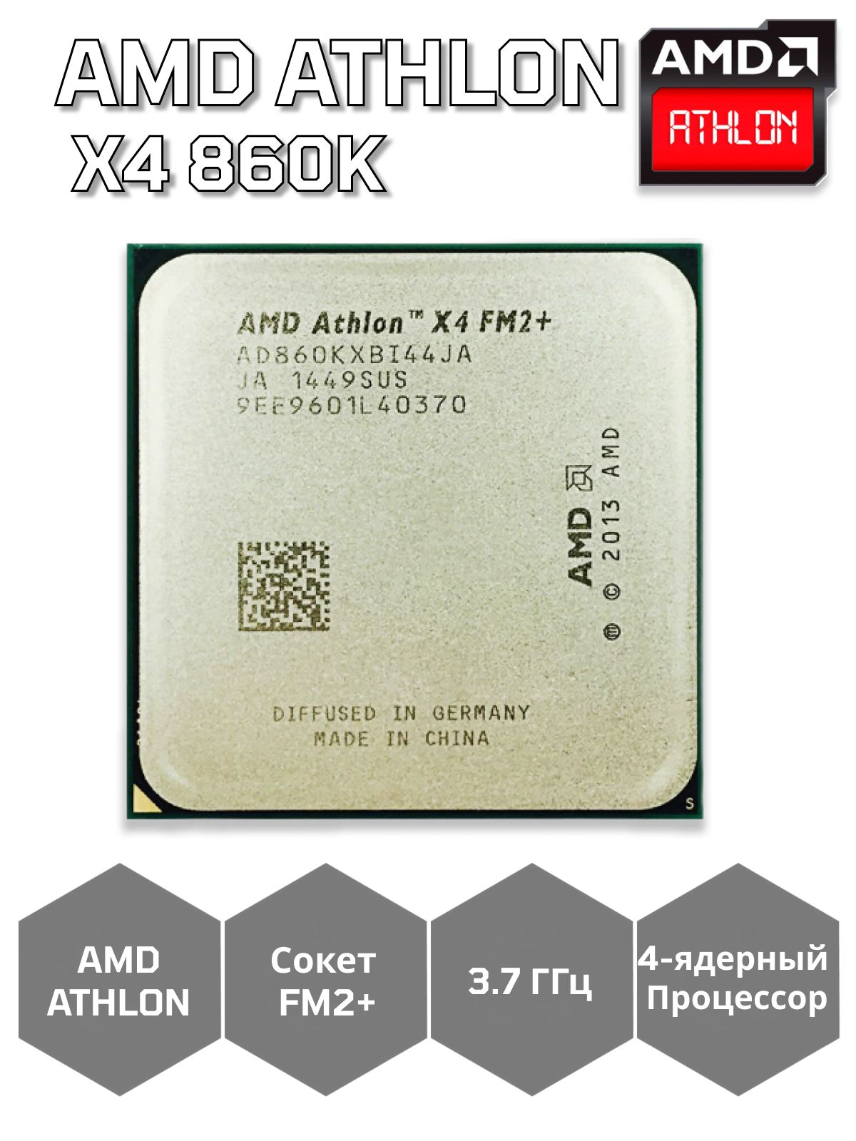 ПроцессорAMDAthlonX4860K(4ядра,3.7ГГц,FM2+)OEM