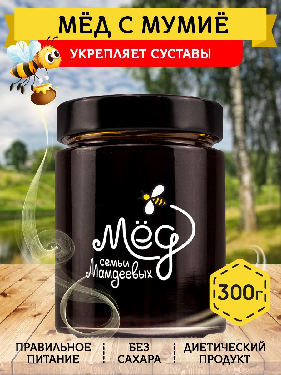 Мед натуральный, Мед с мумие, 300 г, горное мумие, сладкий подарок, без  сахара - купить с доставкой по выгодным ценам в интернет-магазине OZON  (181734163)