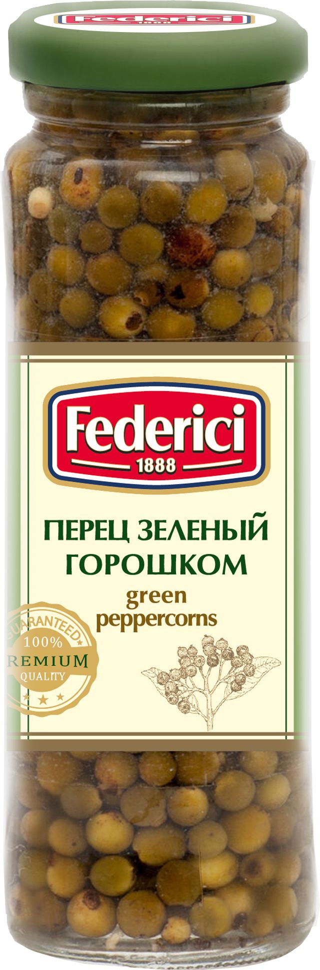 Перец маринованный Federici зеленый, горошком, 110 г