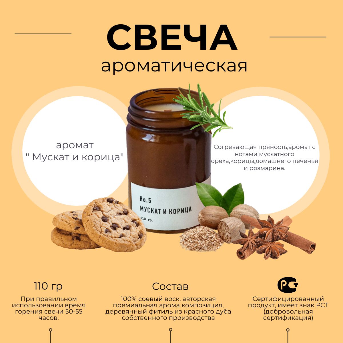 Свеча ароматическая Мастерская Смола 