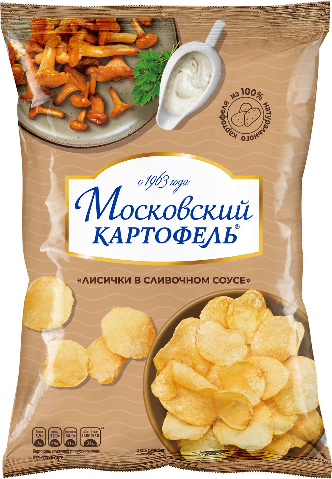 Чипсы картофельные Московский картофель со вкусом лисичек в сливочном соусе 60 г