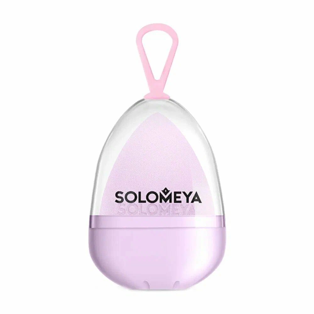 Solomeya Косметический спонж для макияжа, меняющий цвет Blue-pink/ Color Changing blending sponge Blue-pink в упаковке-яйцо