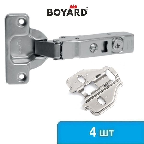 Петля мебельная Boyard PROFI H306A02 (накладная) с доводчиком - 4 шт