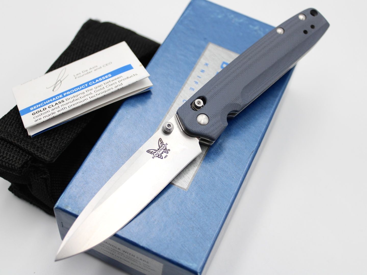 НожBenchmade485ValetMiniсиний,серебристый