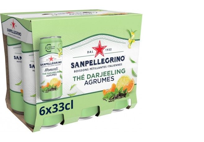 Sanpellegrino газированный напиток со вкусом чая дарджилинг и цитрусовых, 6 шт. x 330 мл.