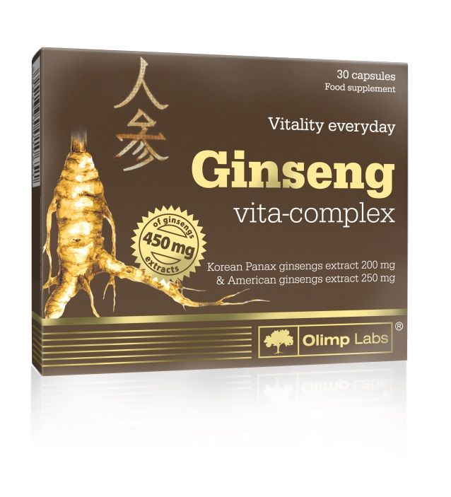 Olimp Labs Ginseng vita-complex, Женьшень + Витамины, 30 капсул, антиоксидант, для нервной системы, для выносливости