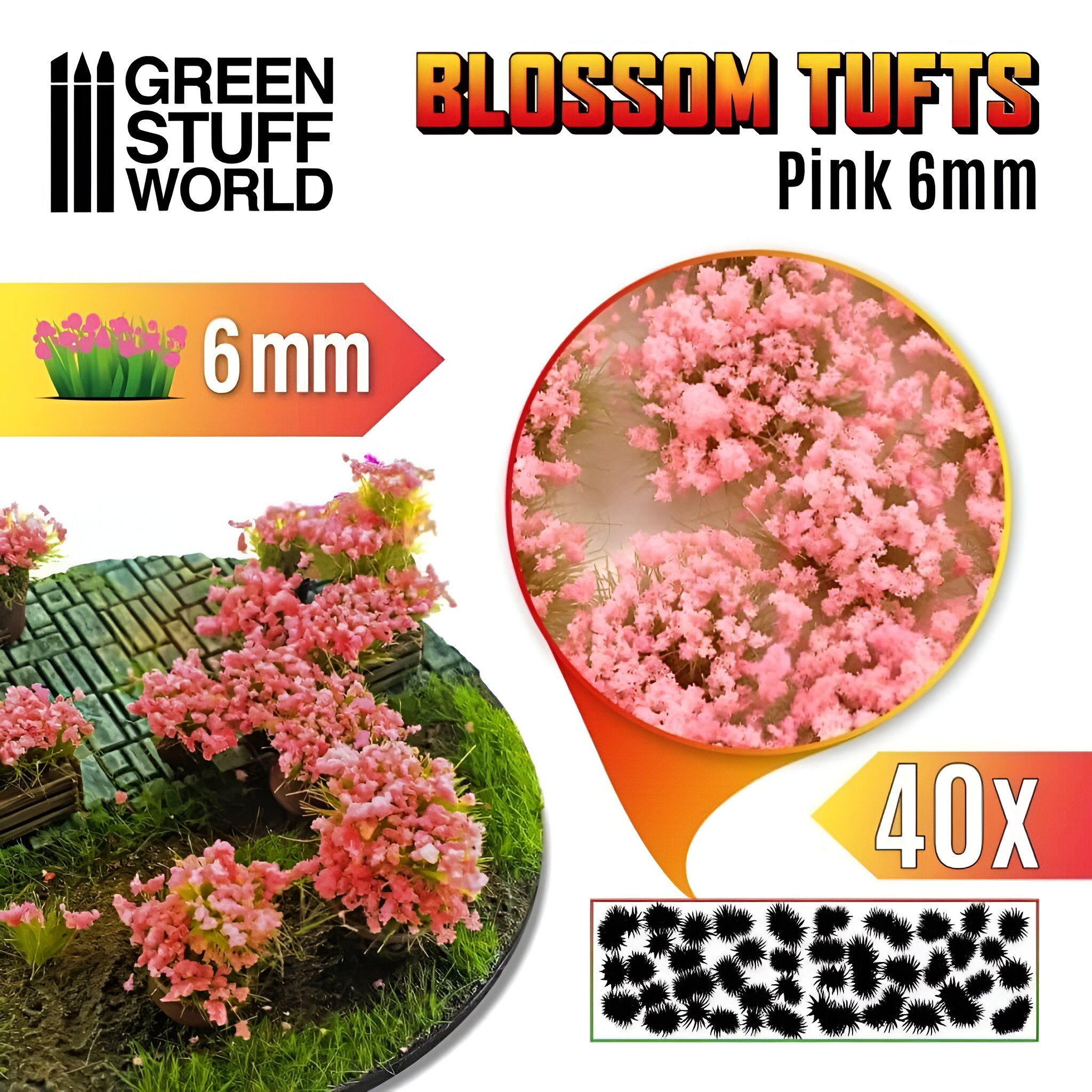 Green Stuff World: Пучки цветов для макетов и диорам Blossom Tufts 6 mm - Pink