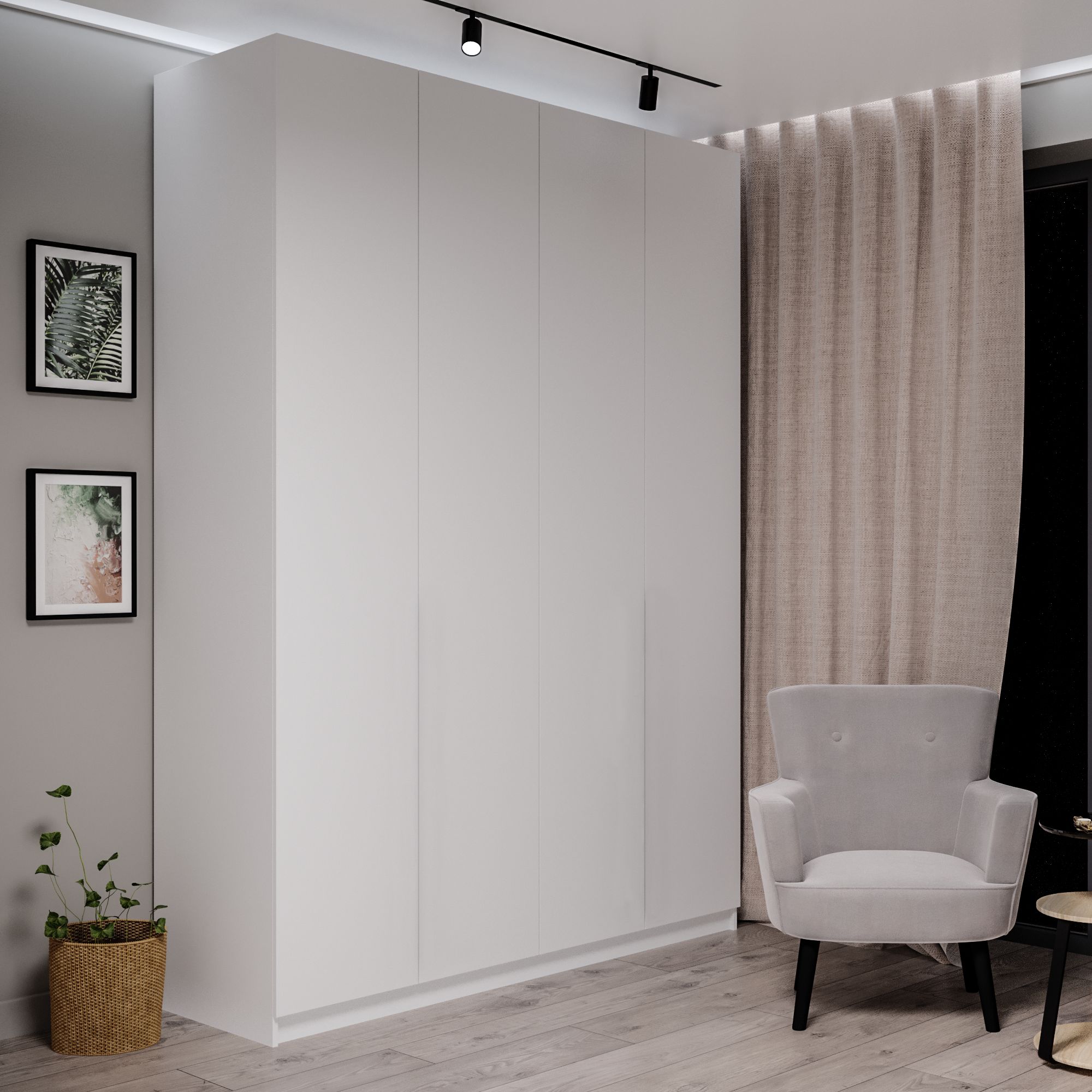 DS Мебель Шкаф распашной Фарелл 42 на балкон, 240х50х200 см