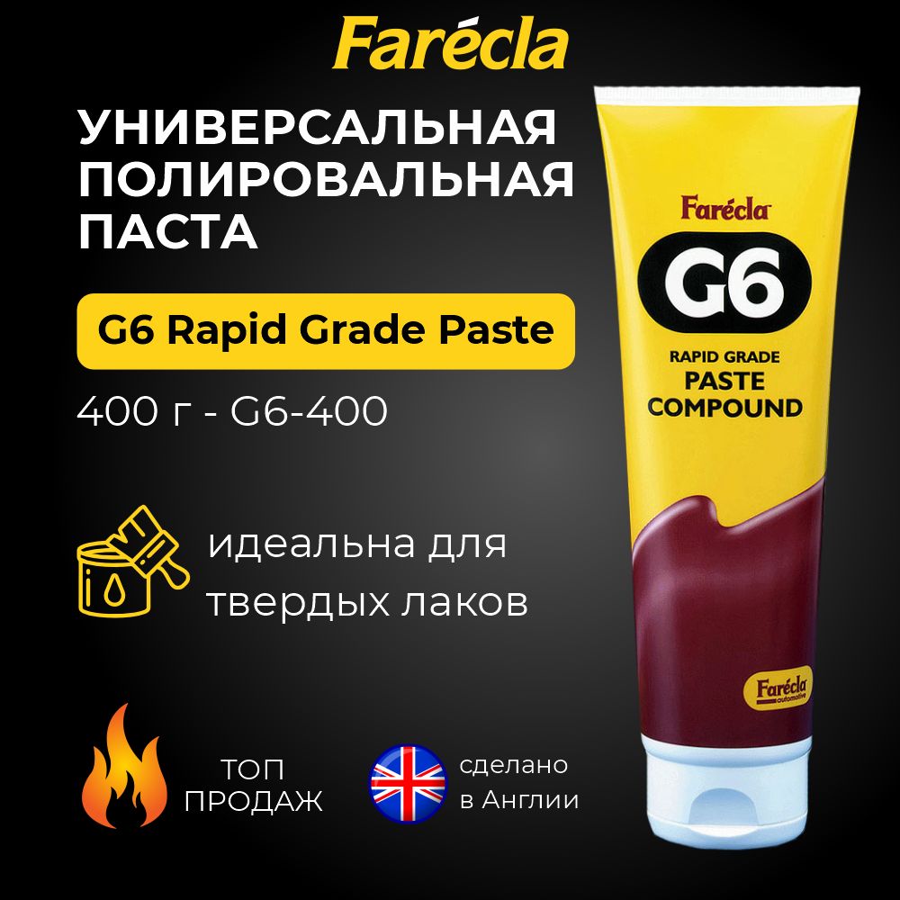 ПолирольабразивнаяуниверсальнаяFARECLAG6RapidGradePaste400г./пастадляполировкиавто