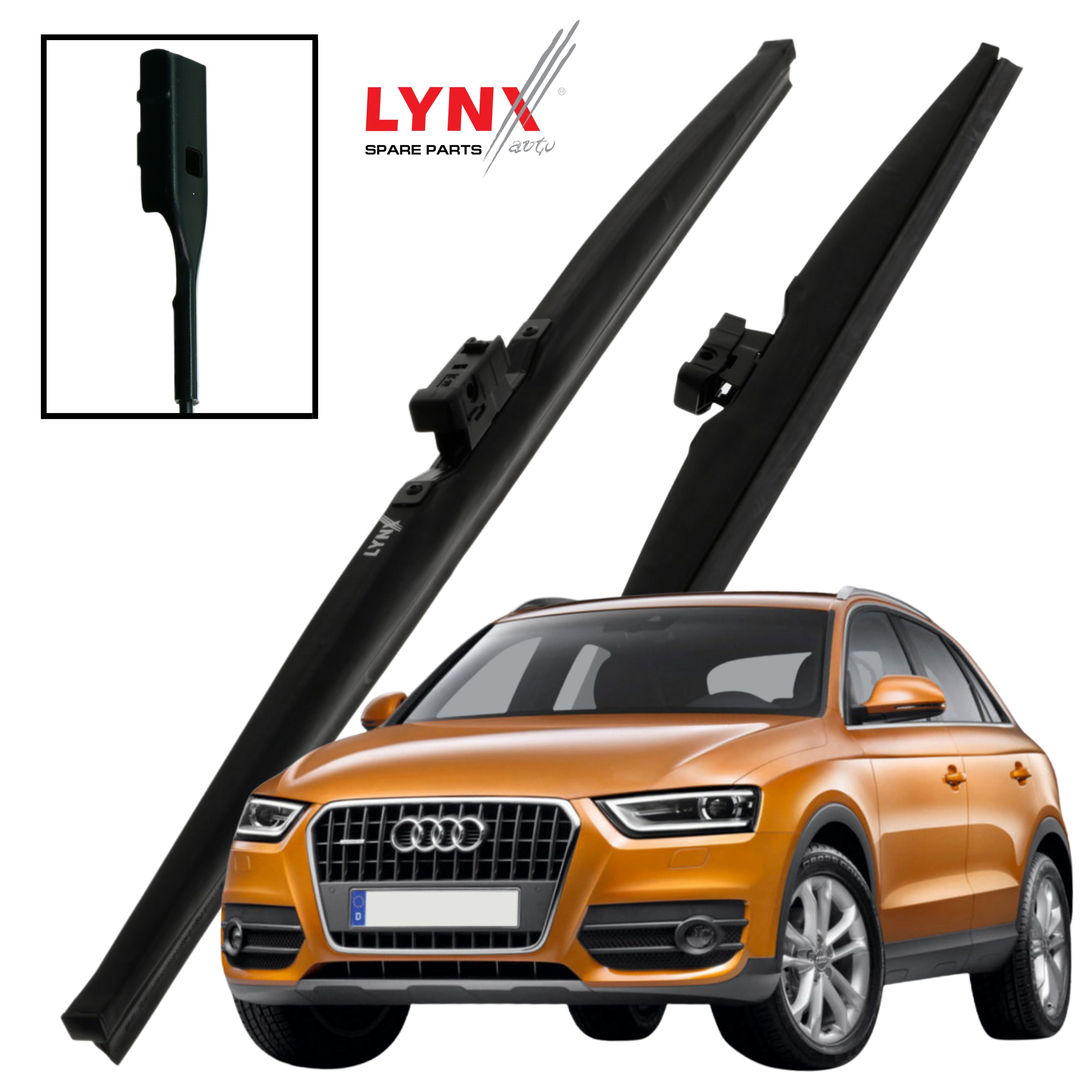 Дворники Audi Q3 (1) 8U / АУДИ КУ3 2011 2012 2013 2014 Щетки стеклоочистителя ЗИМНИЕ LYNXauto, 600мм-530мм, к-т 2шт.