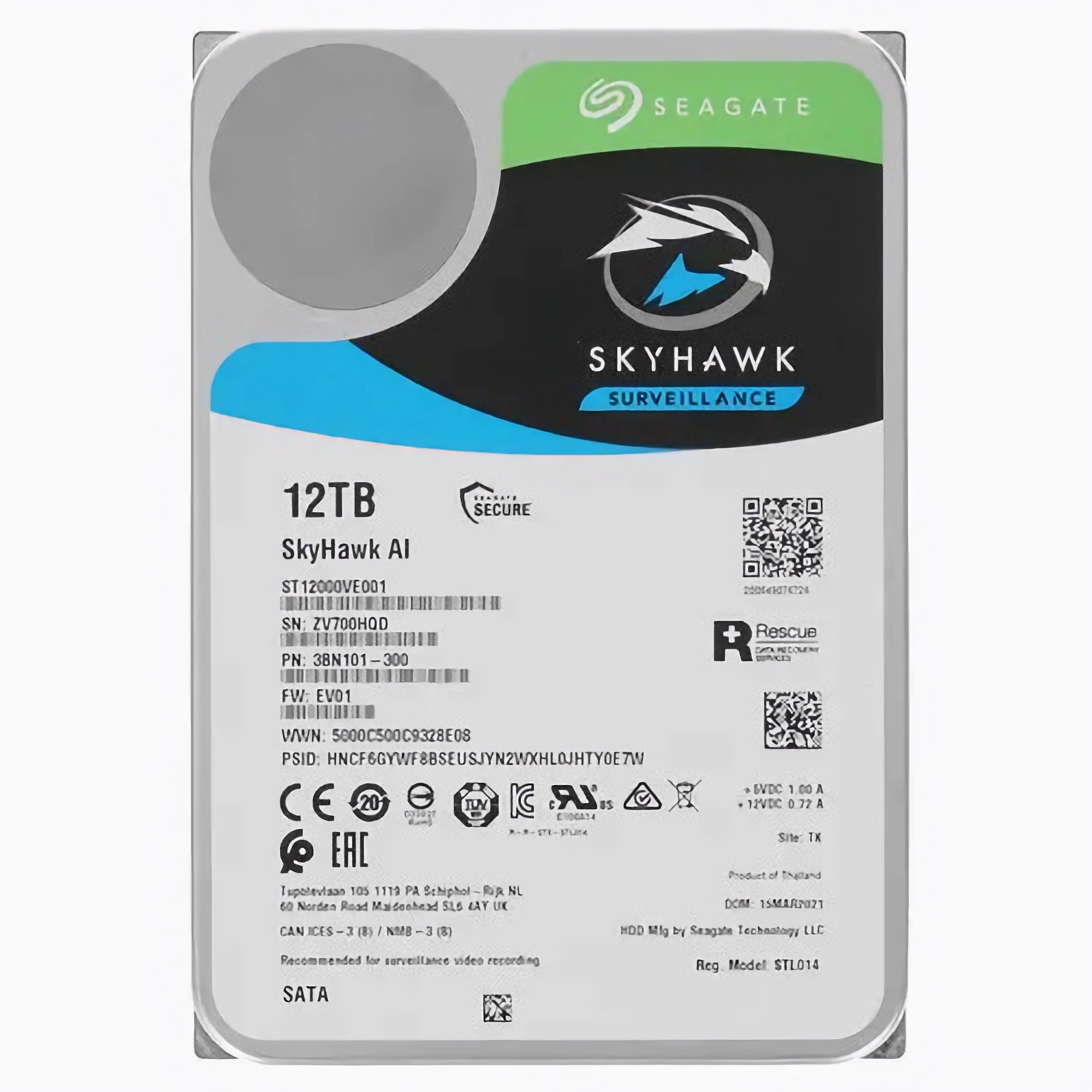 Seagate12ТБВнутреннийжесткийдискSkyHawk(ST12000VE001)