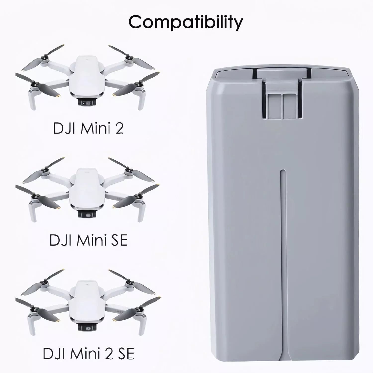 для DJI Mini 2/SE/2 SE/mini 4k (аккумулятор емкостью 2400 мАч, 7,7 В