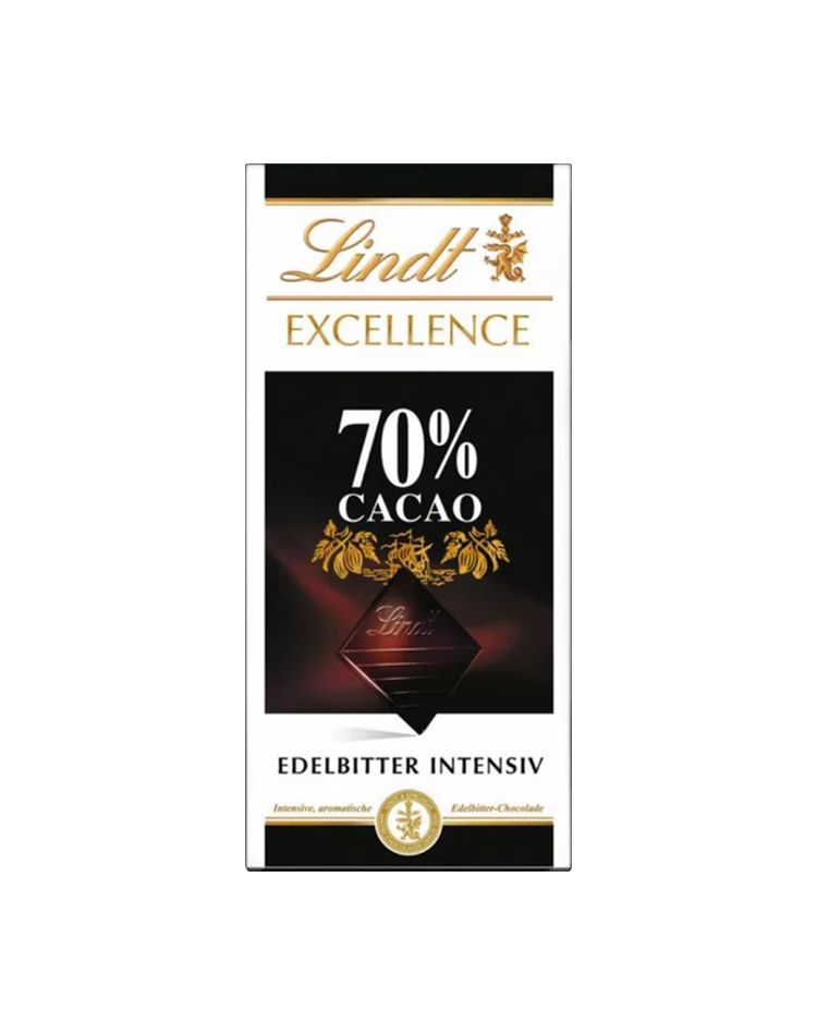 Горький шоколад Lindt Excellence 70% cocoa, 100 гр