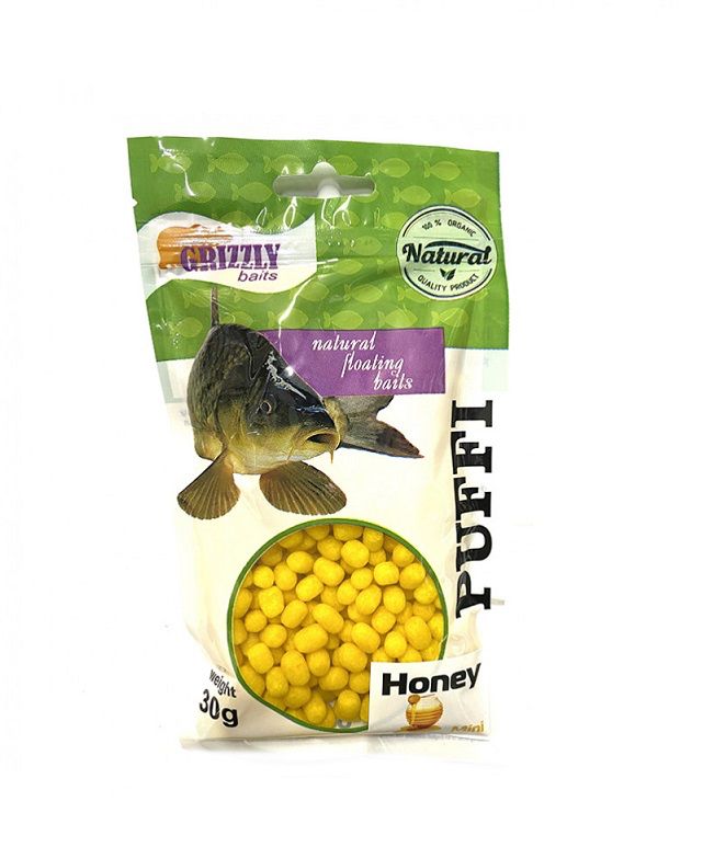 Прикормка воздушное пенотесто Бойлы Grizzly Baits Puffi mini 30 гр. (Мёд: уп.1шт.)