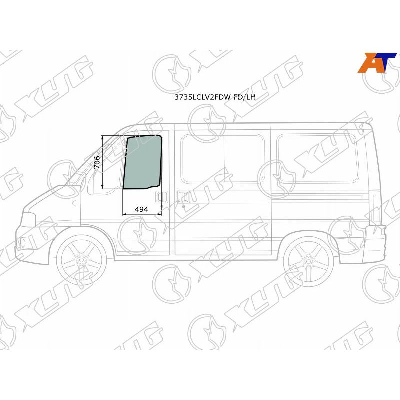 Стекло двери передней левой для Пежо Боксер 2 2002-2006, Peugeot Boxer 2 стекло двери передней левой XYG 3735LCLV2FDW FD/LH