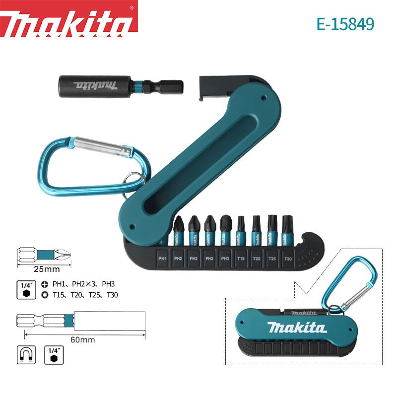 Makita E-15849 Черная Отвертка Набор Бит,брелок