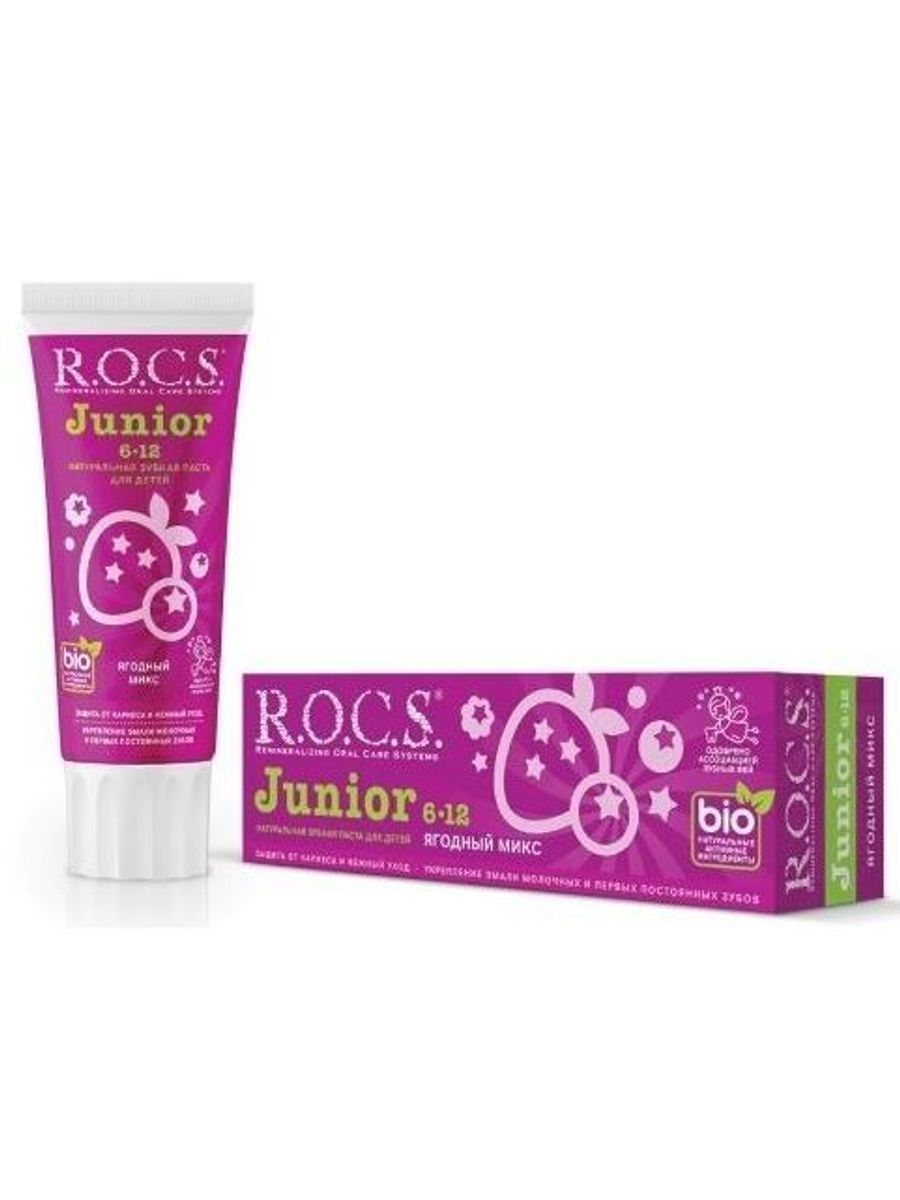 <b>Rocs</b> Зубная Паста Junior Ягодный Микс Для Детей 74,0. <b>Состав</b>: Aqua, Glyceri...