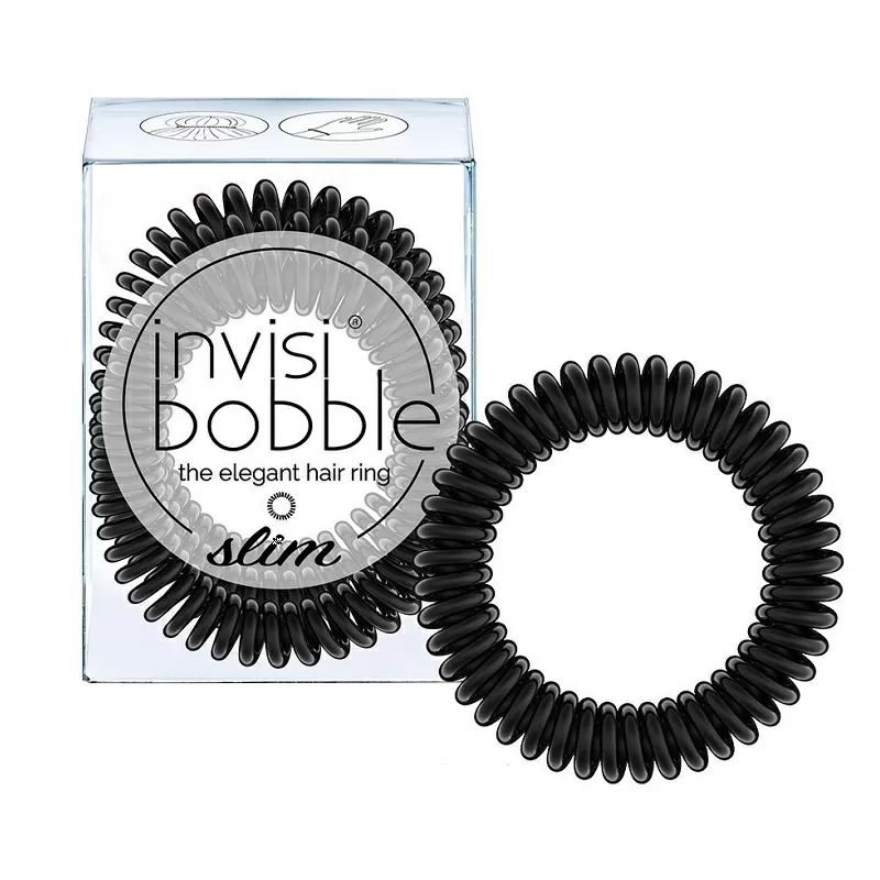 Invisibobble Slim True Black Резинки для волос Аксессуары 3 шт