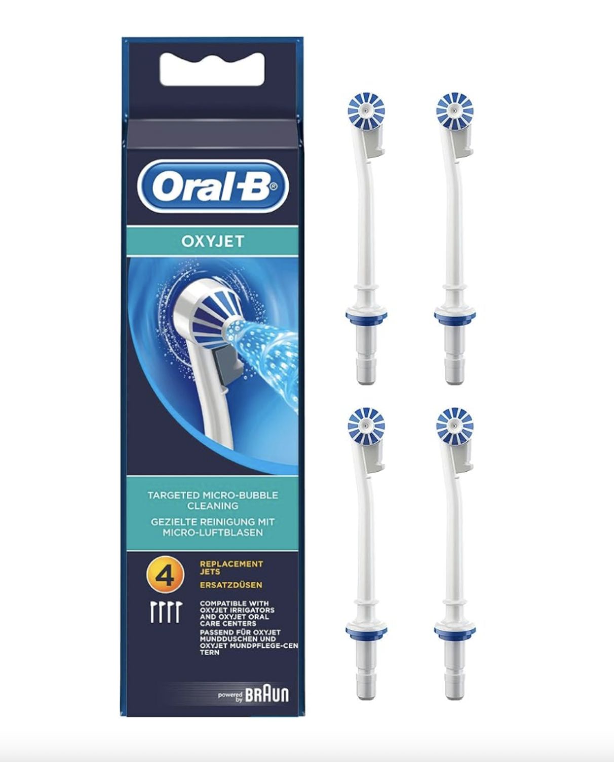 Стандартные насадки для ирригаторов Oral-B OxyJet, 4 шт