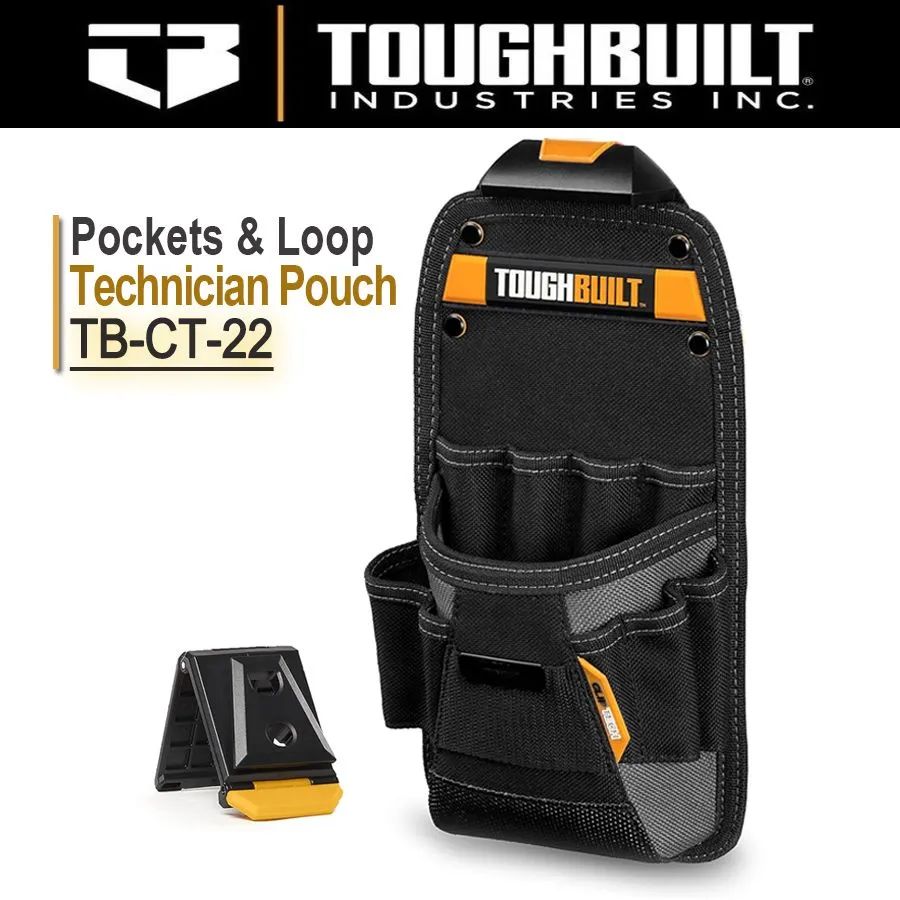 ToughBuiltTB-CT-22Строительнаяпояснаясумкас11карманами,Маленькаяпояснаясумкадляинструментовмеханика