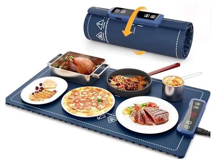 Бытовая электронагревательная разделочная доска, складной подогреватель продуктов для вечеринок с 3 и 6 режимами и функцией быстрого разогрева, плита для разогрева
