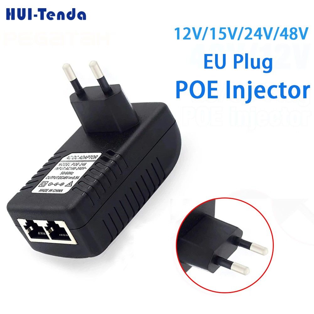 PoE инжектор 48V/24V/15V/12V 1A/0.5A