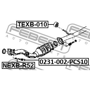 Кронштейн NISSAN QASHQAI J10E 2006.12-2013.12 EL крепления глушителя bolt NEXB-R52 FEBEST FEBEST NEXB-R52